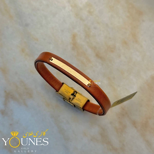 دستبند چرم زنانه طلا لیزری L223